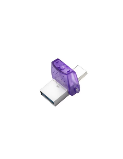 Memoria USB flash dual Kingston DataTraveler microDuo 3C de 64GB con conectores USB Tipo C y Tipo A en color violeta