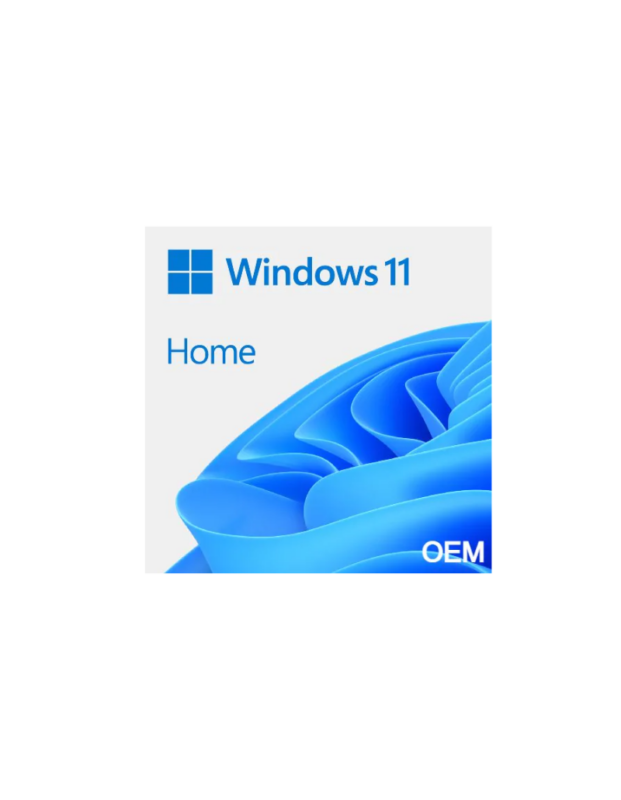 Empaque de licencia Microsoft Windows 11 Home 64-bit versión OEM en disco DVD-ROM para PC.