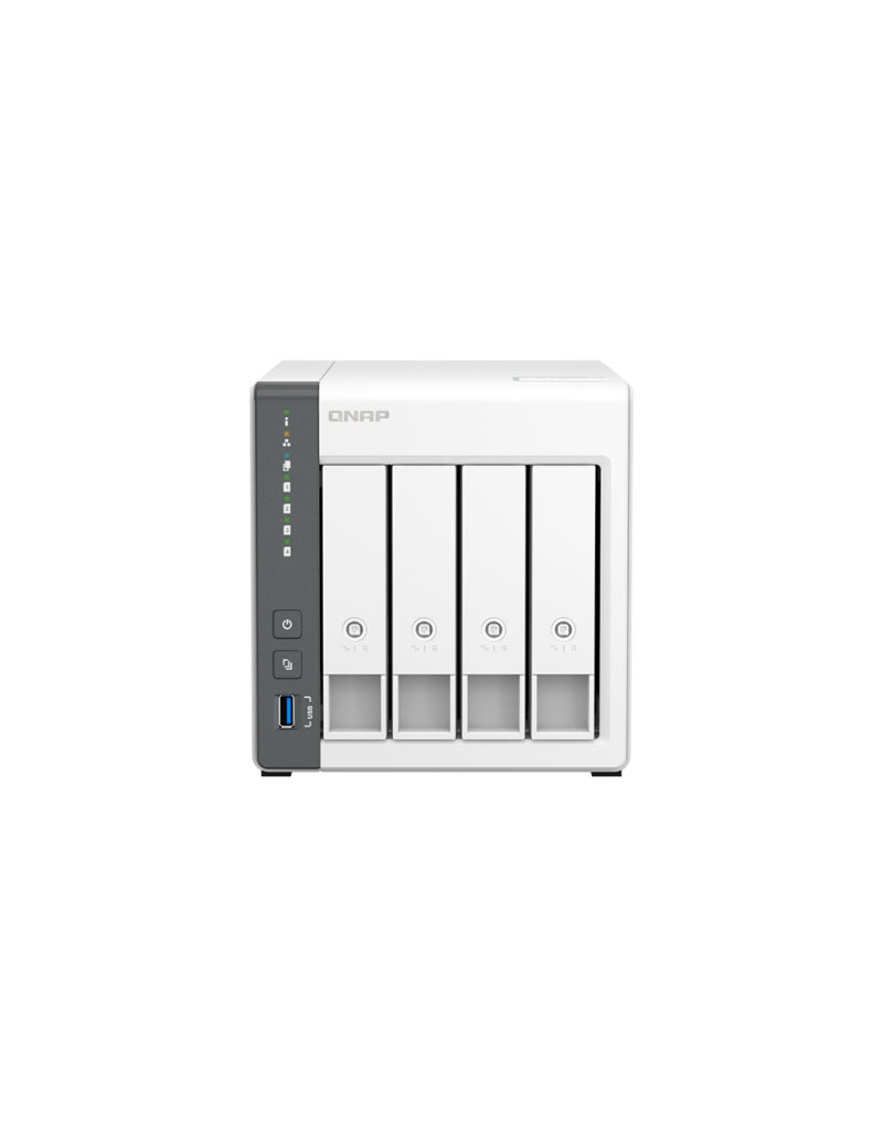 Servidor NAS de almacenamiento en red QNAP TS-433 de 4 bahías tipo torre para nube personal y multimedia Servidor NAS de almacenamiento en red QNAP TS-433 de 4 bahías tipo torre para nube personal y multimedia.
