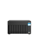 Servidor NAS de almacenamiento en red QNAP TS-832PX-4G de 8 bahías tipo torre con puertos 10GbE SFP+ y ranura PCIe.