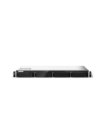 Servidor NAS para montaje en rack QNAP TS-435XeU-4G de 4 bahías de corta profundidad con puertos 10GbE SFP+ y 2.5GbE.
