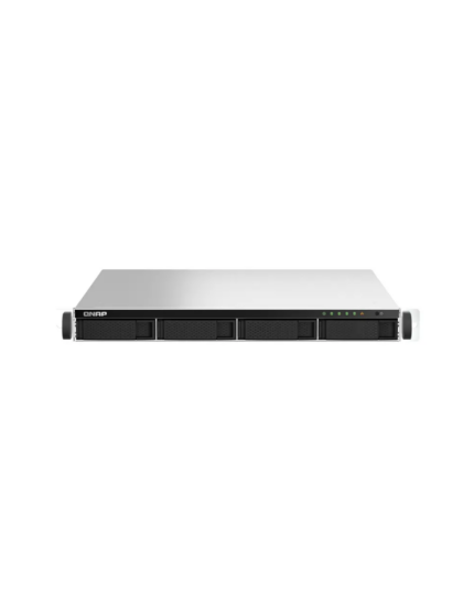 Servidor NAS para montaje en rack QNAP TS-464U-RP-8G de 4 bahías de 1U con fuente redundante y puertos 2.5GbE.