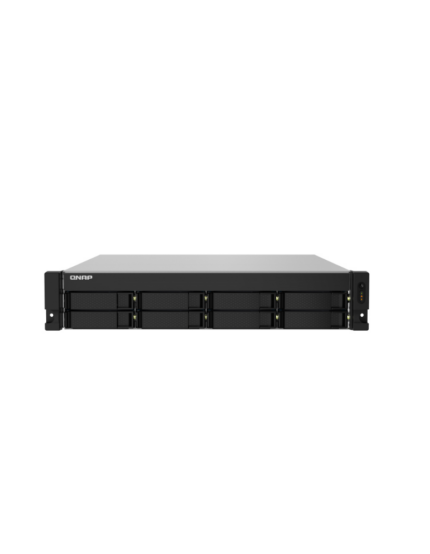 Servidor NAS para montaje en rack QNAP TS-832PXU-RP-4G de 8 bahías con fuentes de alimentación redundantes y puertos 10GbE SFP+.