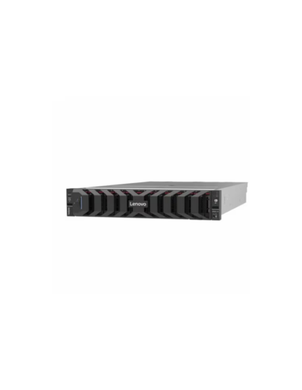 Servidor de montaje en rack Lenovo ThinkSystem SR650 V4 2U con fuentes redundantes y bahías de almacenamiento intercambiables en caliente.